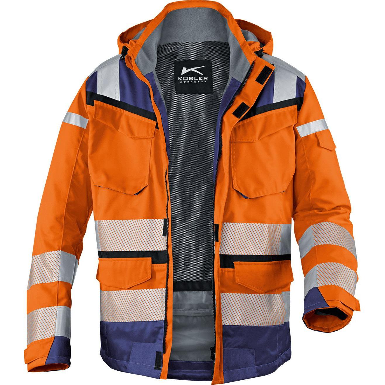 Kübler, Arbeitsjacke, Wetterjacke REFLECTIQ SYMPATEX PSA 2 warnorange/dunkelblau Form 1307 Grösse 4XL (4XL)