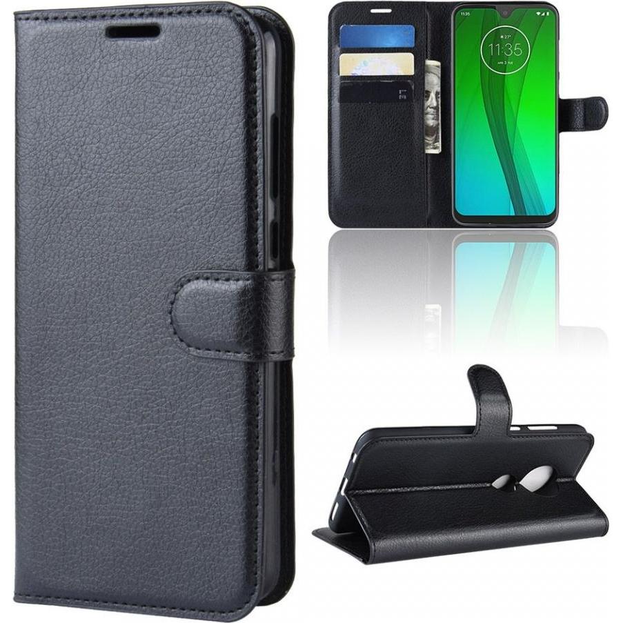 Screenguard Motorola Moto G7 Plus Leather Guard Lederhülle (Motorola Moto G7 Plus), Smartphone Hülle, Schwarz