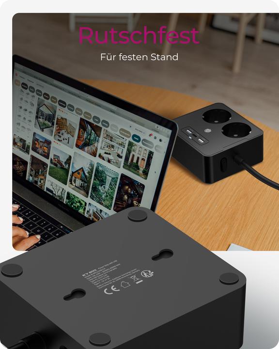 Actual product image Icy Box Tischhalterung (2x, CEE 7/3, 1.90 m)