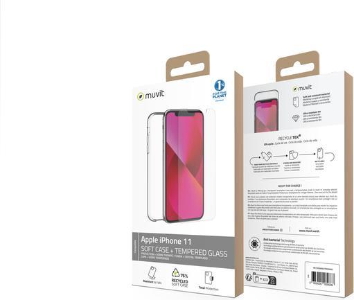 Produktbild Muvit Pack Coque Recycletek + Verre Tremp (Apple iPhone 11)