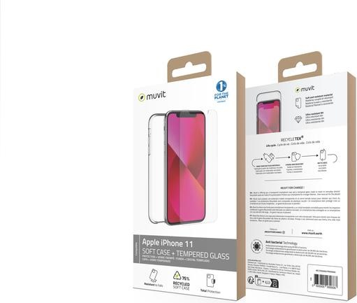 Actual product image Muvit Pack Coque Recycletek + Verre Tremp (Apple iPhone 11)