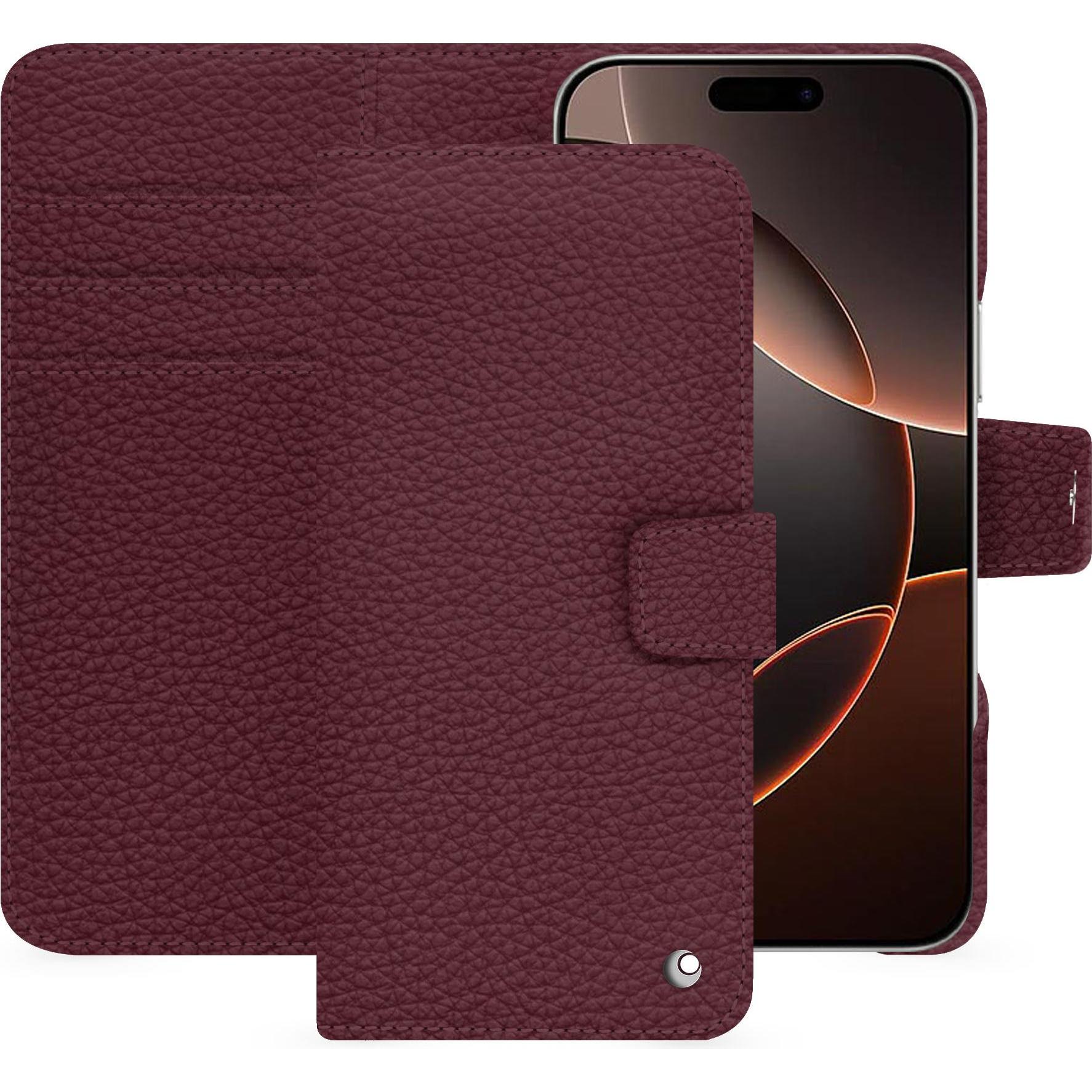 Noreve Lederschutzhülle Apple iPhone 16 Pro (Apple iPhone 16 Pro), Smartphone Hülle, Violett