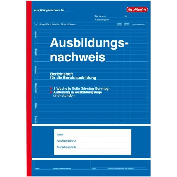 Thumbnail - Herlitz, Formular, Formularbuch "Ausbildungsnachweis", DIN A4, 28 Blatt (28 x)