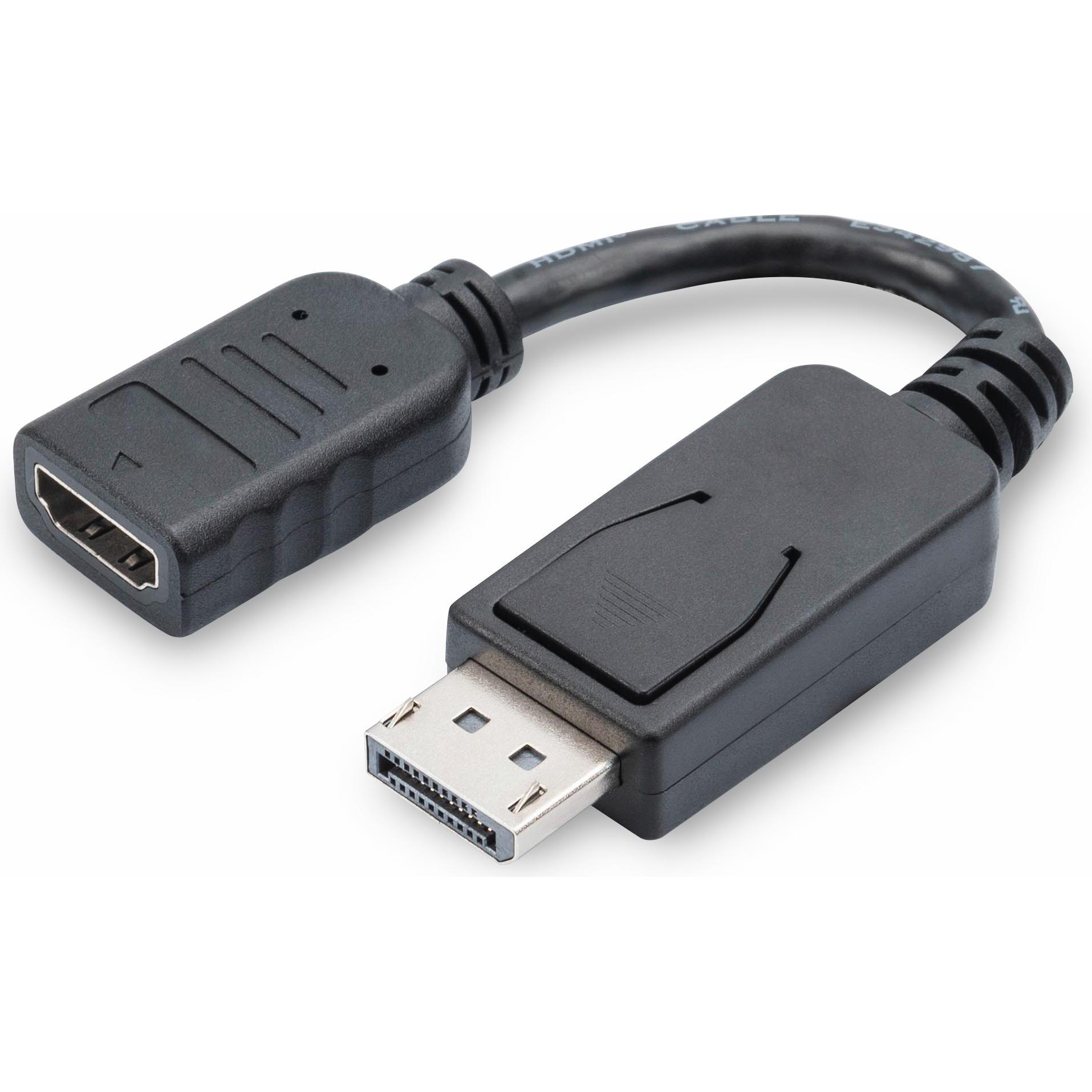 Digitus DisplayPort – HDMI (0.15 m), Cavo video, Nero