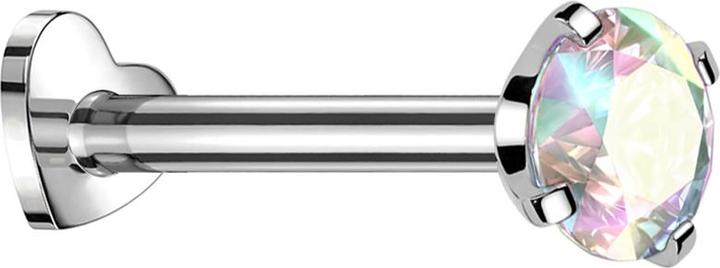 Produktbild Star Piercing Micro Labret Herz Innengewinde silber Kristall multicolor gefasst (ohne Messing, Titan)