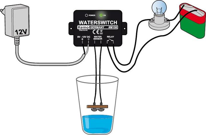 Actual product image Kemo Water detector 9-12 V DC
