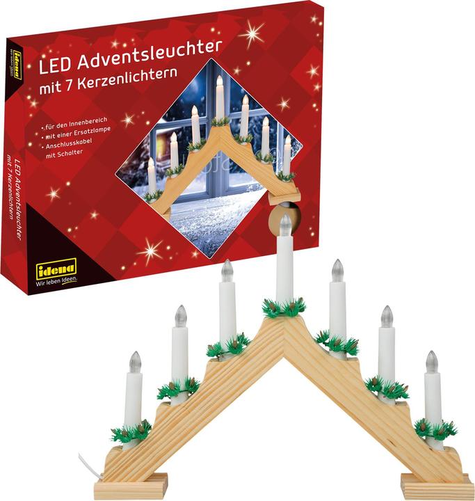 Produktbild Idena LED Adventsleuchter natur 7 Kerzenlichter (7x)