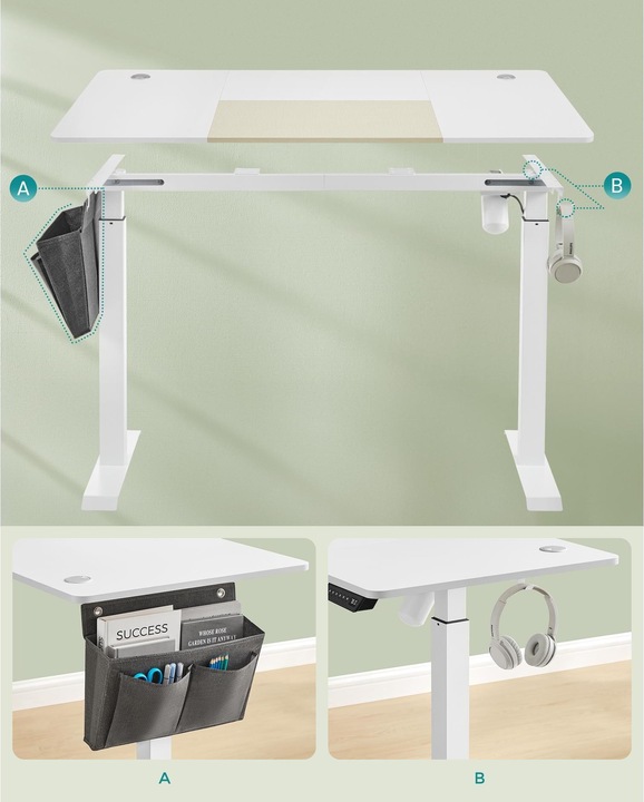 Actual product image Songmics Table frame with top 120 x 60 cm, height-adjustable (120 x 60 x 120 cm)