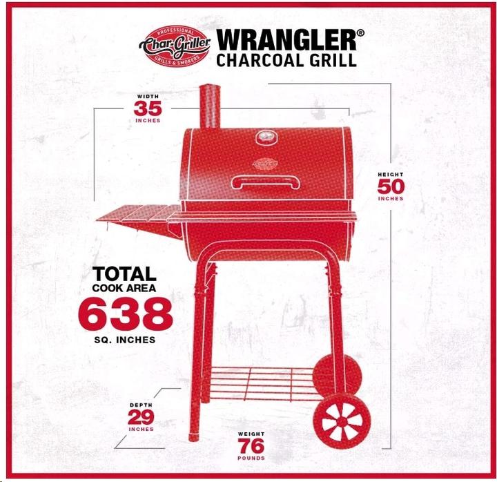 Actual product image Char-Griller Wrangler Charcoal Grill