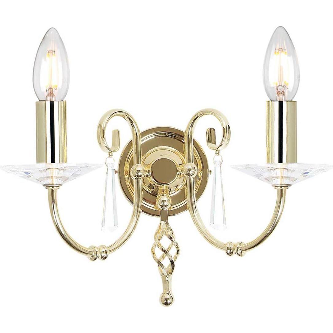 Elstead Lighting Argento Applique + Plafoniera, Lampada Da Parete Aegean E14 A 2 Ganci In Ottone Lucido (E14)
