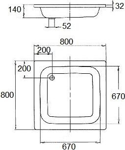 Actual product image Kaldewei SANIDUSCH shower tray model 395 80x80x14cm alpine white