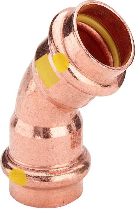 Produktbild Viega Profipress G Biegung 45Gr. 18 mmaf Kupfer, SC-Contur Hülse/Hülse (Pressverbindung)