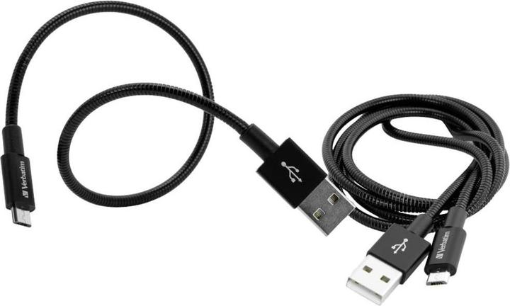 Produktbild Verbatim Micro USB Cable Sync & Charge 100cm black + 30 cm black (1 m, USB 2.0)