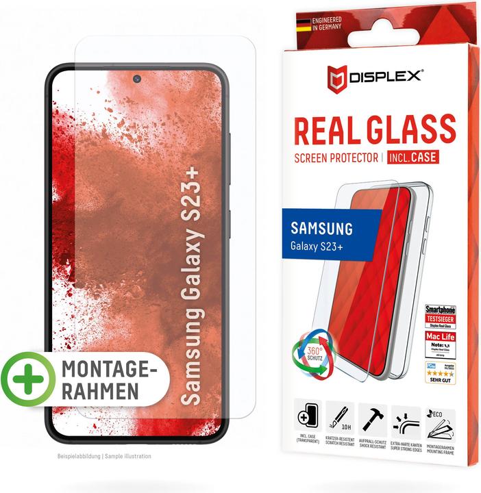 Produktbild Displex Real Glass, 2D Panzerglas + Handyhülle (1 Stück, Samsung Galaxy S22+, Samsung Galaxy S23+)