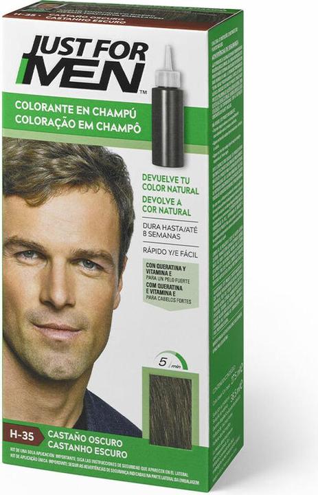 Produktbild Just For Men Dunkelbraun Färbeshampoo (30 ml, Flüssiges Shampoo)