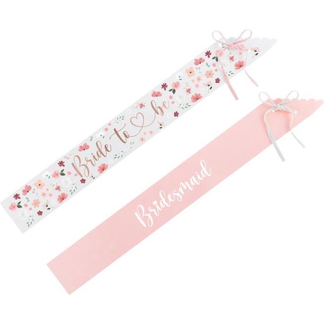 Thumbnail - Partydeco Sashes Bride to be & Bridesmaid, mix, 76cm (1 pkt / 6 pc.)