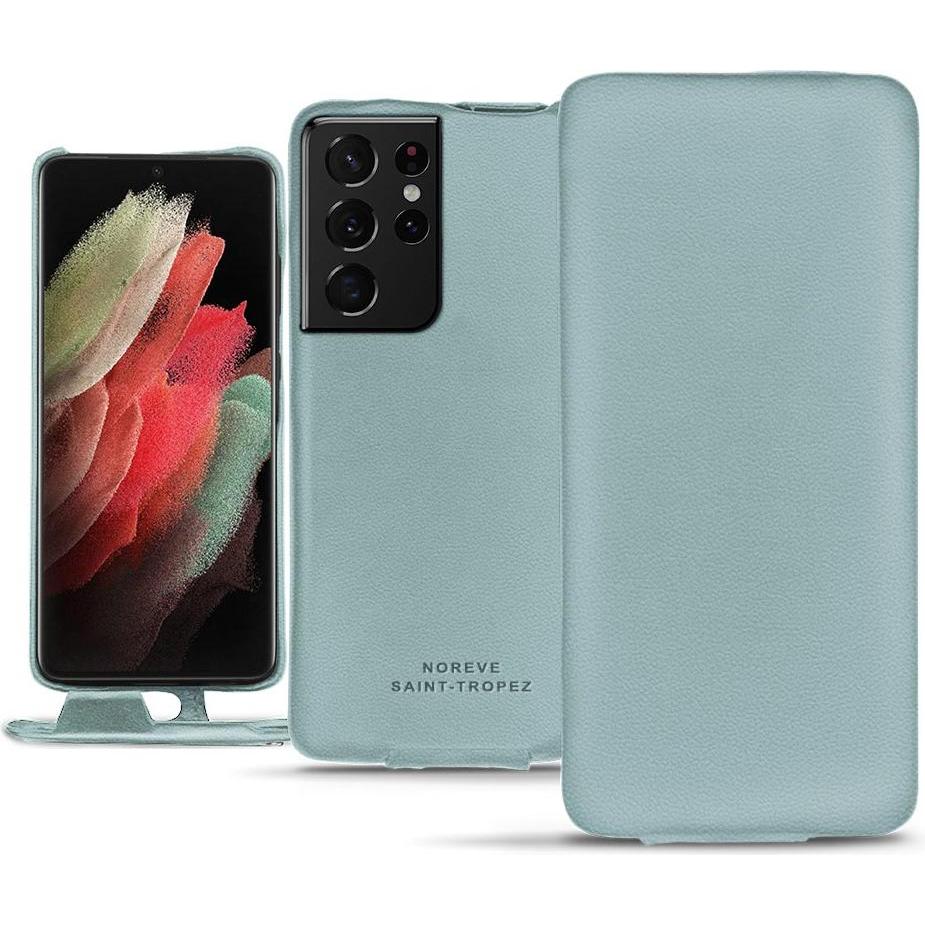 Thumbnail - Noreve Lederschutzhülle vertikal (Samsung Galaxy S21 Ultra), Smartphone Hülle, Blau