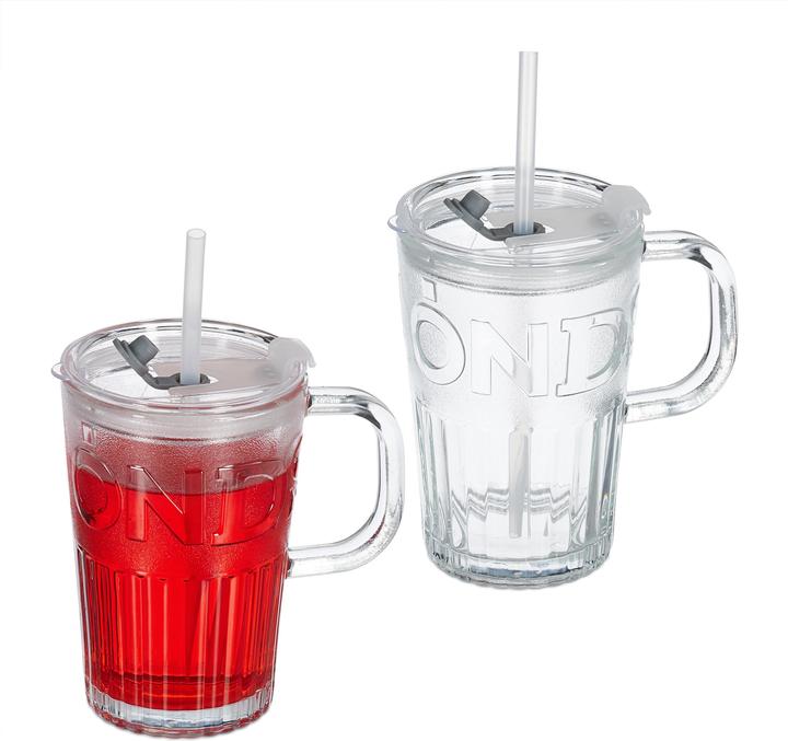 Actual product image Relaxdays 2x Glass cup (0.45 l, 2 x)