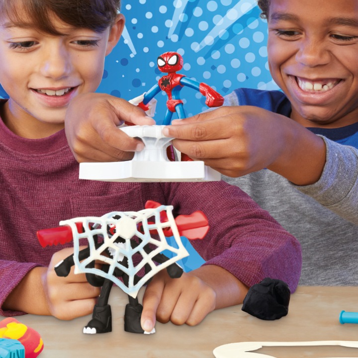 Actual product image Play-Doh Spider-Man web action