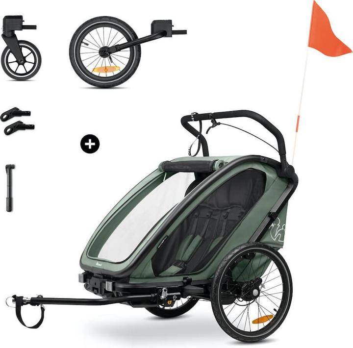 Actual product image Hauck 3in1 Fahrradanhänger Bike N Walk Duo für