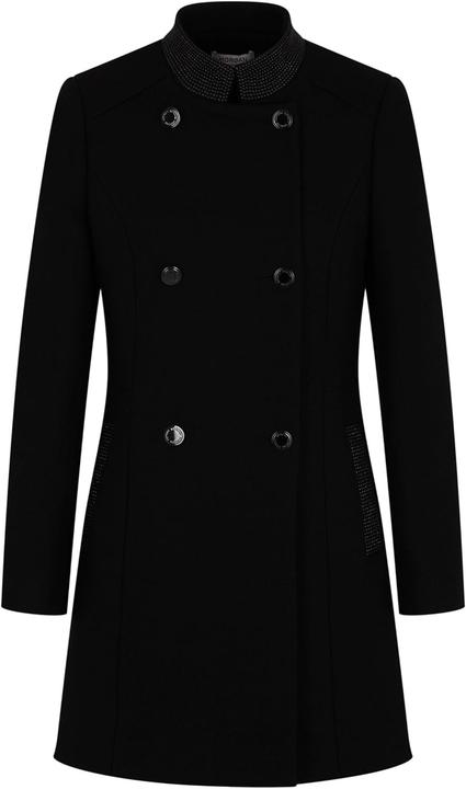 Actual product image Morgan Half-Length Straight Jacket with Double Button Closure and Standing Collar
