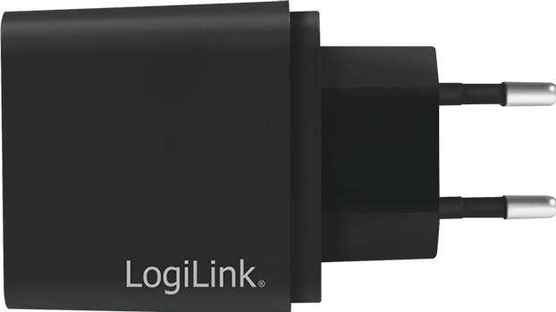 Actual product image LogiLink USB charger 1x USB black 1-port USB socket adapter, 13.5W (18 W)