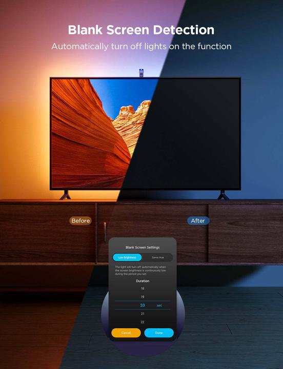 Produktbild Govee TV Backlight (Warmweiss, RGBIC, 360 cm, Indoor)