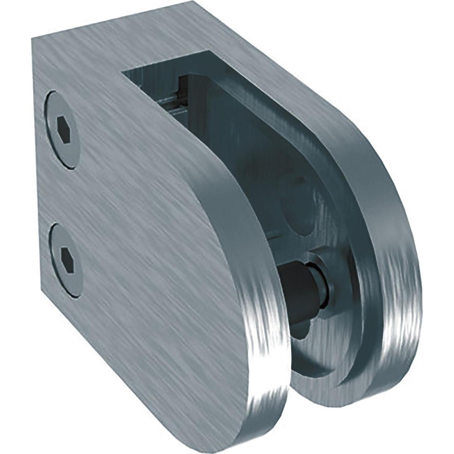 Economy, Möbelausstattung, Glasklemmbeschlag Mod. 22 für Vierkantrohr, rund 63 x 45 x 28 mm, Zink (1 Stk.)