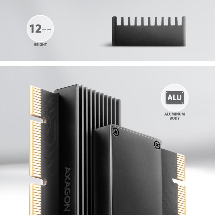Actual product image Axagon PCEM2-XS adapter internal al.2 heatsink NVM