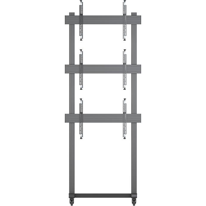 Multibrackets TV Multistandfuss für 3 Monitore, von 46"-75" (75", 150 kg), TV Ständer, Schwarz