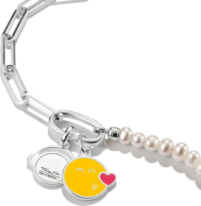 Immagine prodotto Thomas Sabo Smiley World Kiss Charm-Anhänger Connect Silber (Smalto, Argento 925)