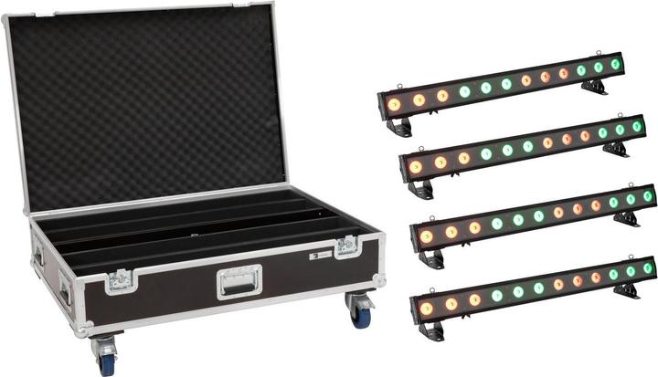 Produktbild Eurolite Set 4x LED IP T-PIX 12 HCL Leiste + Case mit Rollen