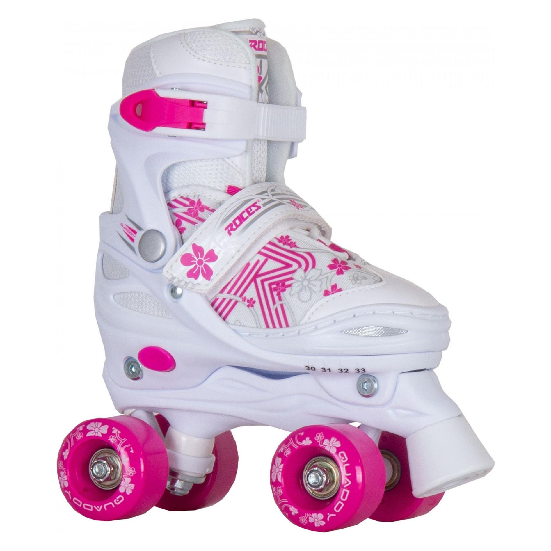 Roces, Mädchen, Rollschuhe, - Quaddy 3.0 - Roller Skating - Kinder - Weiss - Pink - 34-37 (550095-00001) (34, 35, 36, 37), Pink