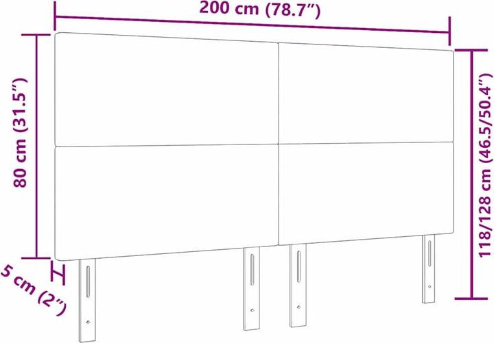 Actual product image vidaXL Modernes Kopfteil (200 x 5 x 128 cm)
