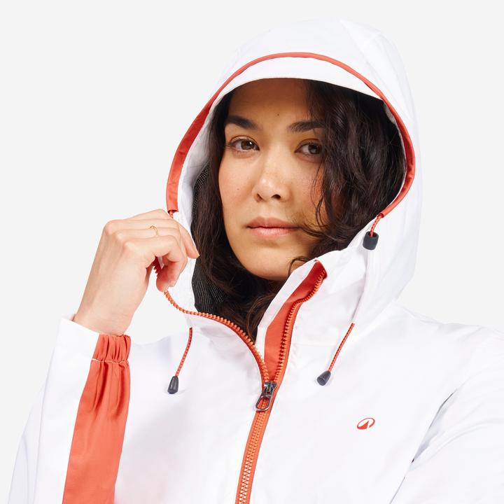 Actual product image Tribord Regenjacke Segeln Damen wasserdicht 100 weiss/orange (S)