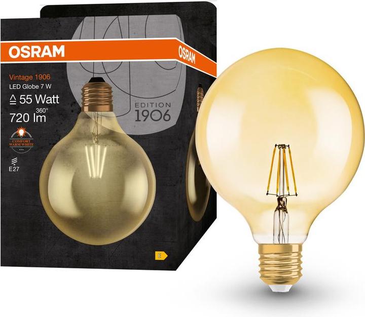 Actual product image Osram Vintage 1906 Led Classic Globe (E27, 7 W, 720 lm, 1 x, E)