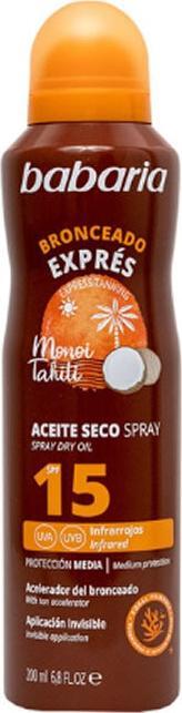 Immagine prodotto Babaria Olio secco spray abbronzante espresso SPF15 200ml (Spray solare, SPF 15, 200 ml)