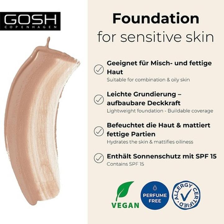 Actual product image Copenhagen GOSH - Hydramatt Foundation Medium Drak 012R 30 ml (012R)