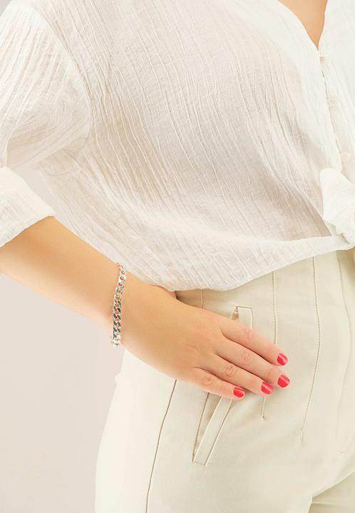 Produktbild Muau Bracelet tank silver 925, 7mm, 19cm (19 cm, Silber 925)