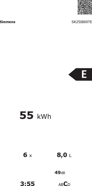 Energie-Label Siemens iQ500 SK25IB00TE