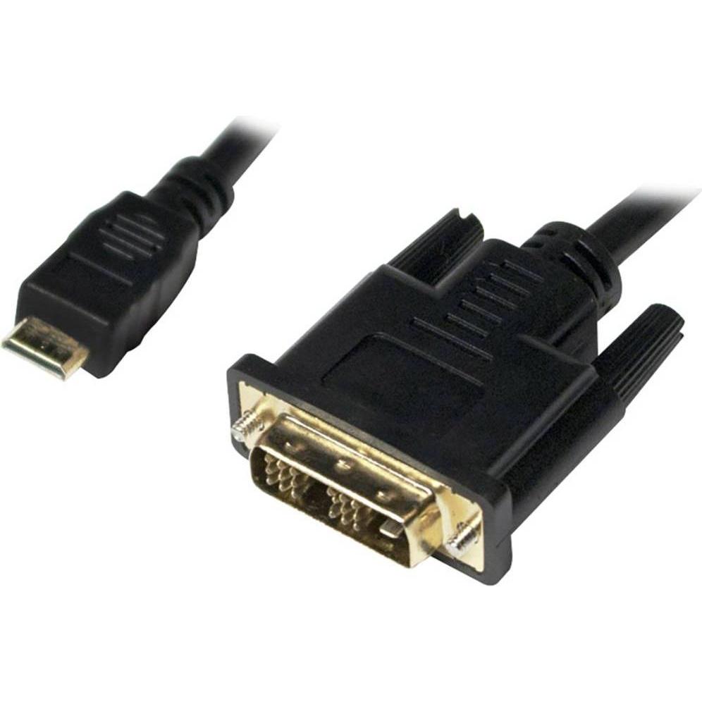 LogiLink mini HDMI (Typ C) — DVI (2 m), Cavo video, Nero