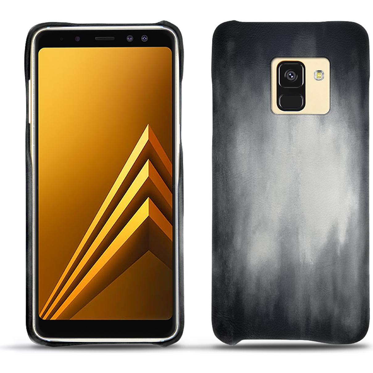 Noreve Lederschutzhülle (Samsung Galaxy A8+), Smartphone Hülle, Grau