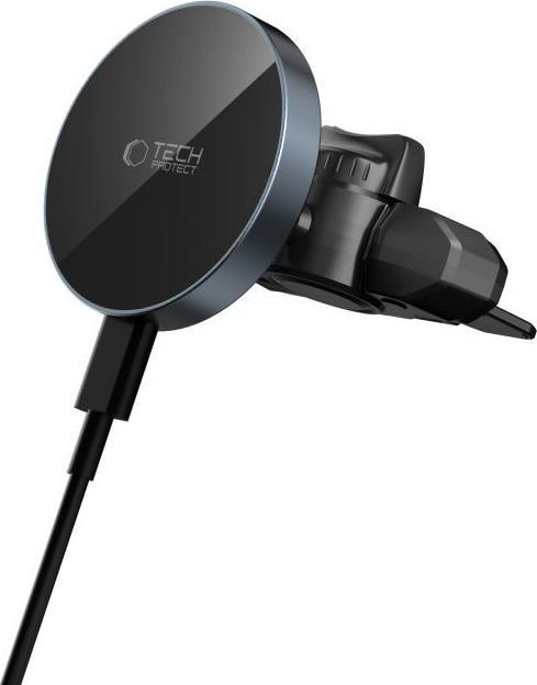 Actual product image Tech-Protect Mm15w-V5 Magnetic Magsafe CD & Vent Car Mount Wireless Charger 15w Black/Black