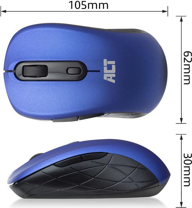 Produktbild ACT Wireless Mouse, USB nano receiver, 1600 dpi, blue (Kabellos)