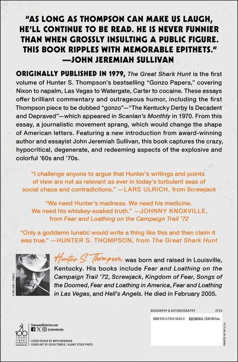 Produktbild The Great Shark Hunt: Strange Tales from a Strange Time (Englisch, Hunter S. Thompson, 2003)