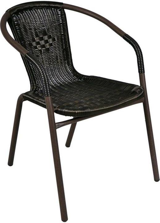 Actual product image VCM Bistrostuhl Stahlgestell Rattan Gartenstuhl Stapelstuhl Balkonstuhl Terrasse