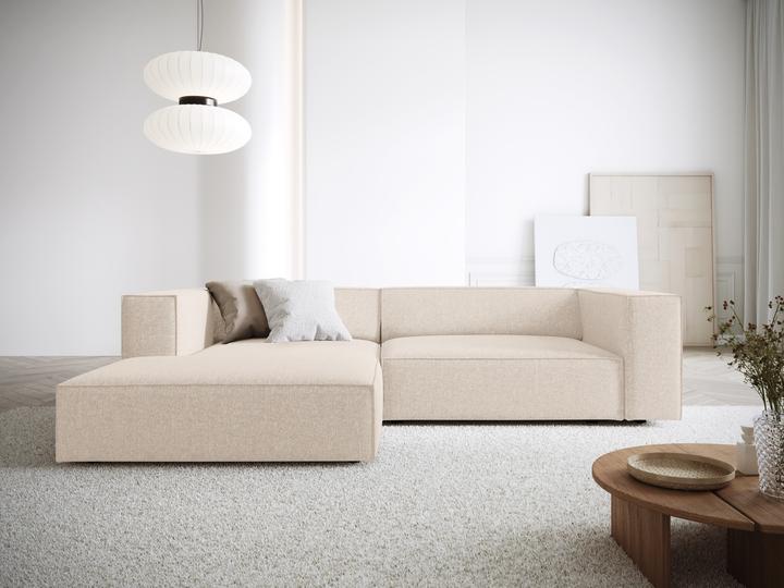 Actual product image Cosmopolitan Design Left Corner Sofa, "Arendal", 3 Seats, Light Beige, 224x166x70 Made in Europe (Corner sofa)