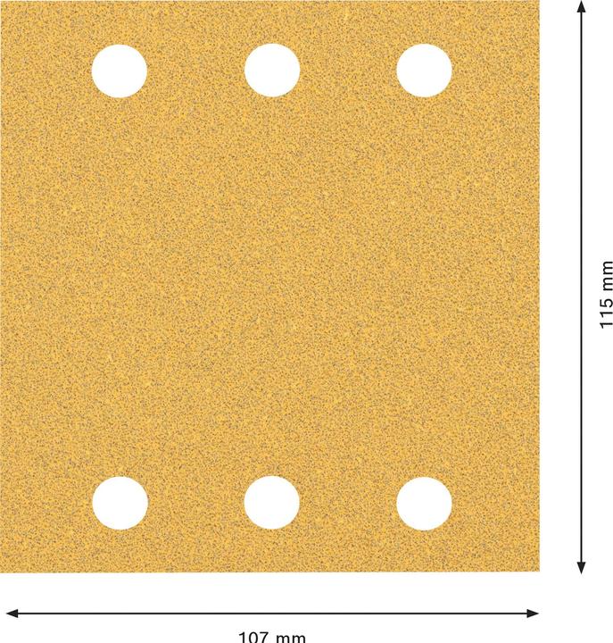 Actual product image Bosch Professional Zubehör EXPERT C470 Abrasive paper with 6 holes for orbital sanders, 115 x 107 mm, G 60, 10 pcs. (60)