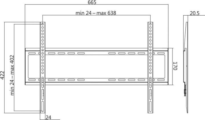 Produktbild LogiLink TV Wandhalterung (Wand, 70", 35 kg)