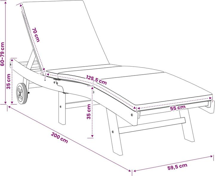 Produktbild vidaXL Sonnenliege (200 cm)
